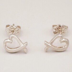 Tiffany & Co. Logo Paloma Picasso Loving Heart Stud Earring Silver 925 02CA571